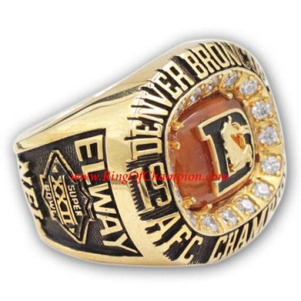 AFC 1987 Denver Broncos America Football Conference Championship Ring, Custom Denver Broncos Champions Ring