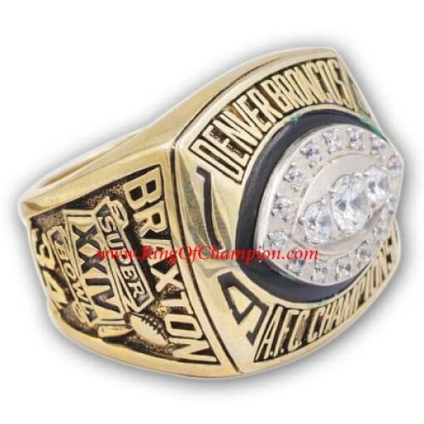 AFC 1989 Denver Broncos America  Football Conference Championship Ring, Custom Denver Broncos Champions Ring