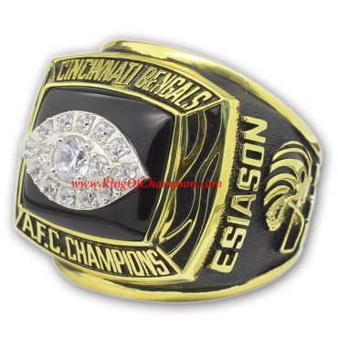 AFC 1988 Cincinnati Bengals America Football Conference Football Championship Ring, Custom Cincinnati Bengals Champions Ring AFC 1988 Cincinnati Bengals America Football Conference Football Championship Ring, Custom Cincinnati Bengals Champions Ring