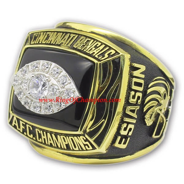AFC 1988 Cincinnati Bengals America Football Conference Football Championship Ring, Custom Cincinnati Bengals Champions Ring