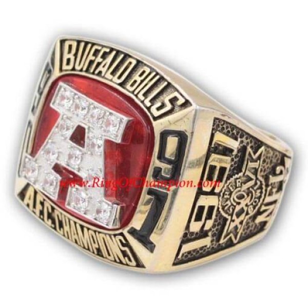 AFC 1991 Buffalo Bills America Football Conference Championship Ring, Custom Buffalo Bills Champions Ring