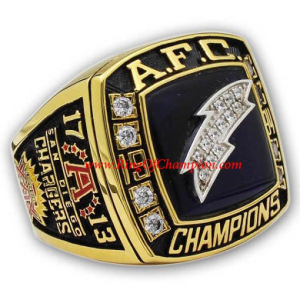 AFC 1994 San Diego Chargers America Football Conference Championship Ring, Custom San Diego Chargers Champions Ring
