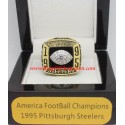 AFC 1995 Pittsburgh Steelers America Football Conference Championship Ring, Custom Pittsburgh Steelers Champions Ring