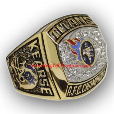 AFC 1999 Tennessee Titans America Football Conference Championship Ring, Custom Tennessee Titans Champions Ring AFC 1999 Tennessee Titans America Football Conference Championship Ring, Custom Tennessee Titans Champions Ring