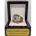 AFC 1999 Tennessee Titans America Football Conference Championship Ring, Custom Tennessee Titans Champions Ring