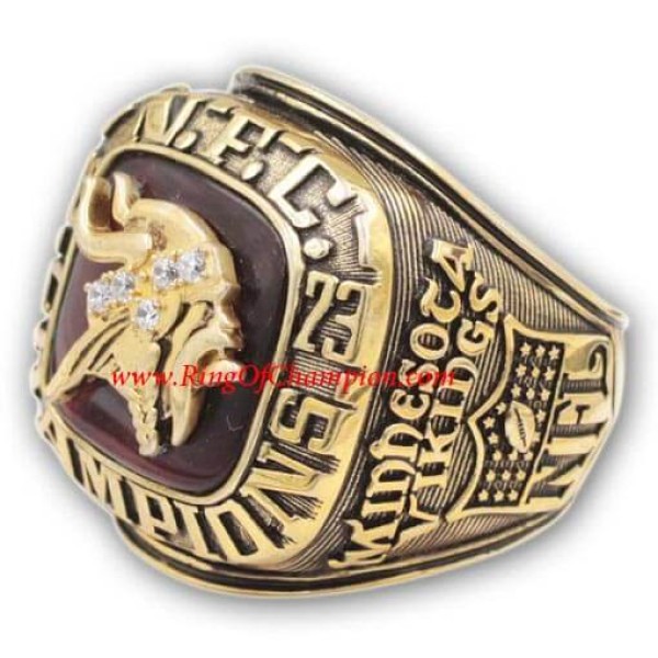 NFC 1973 Minnesota Vikings National Football Conference Championship Ring, Custom Minnesota Vikings Champions Ring