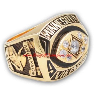 NFC 1976 Minnesota Vikings National Football Conference Championship Ring, Custom Minnesota Vikings Champions Ring NFC 1976 Minnesota Vikings National Football Conference Championship Ring, Custom Minnesota Vikings Champions Ring