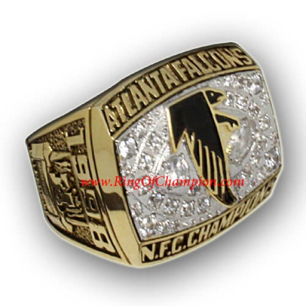 NFC 1998 Atlanta Falcons National Football Conference Championship Ring, Custom Atlanta Falcons Champions Ring