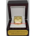 NFC 1998 Atlanta Falcons National Football Conference Championship Ring, Custom Atlanta Falcons Champions Ring