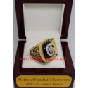 NFC 2001 St. Louis Rams National Football Conference Championship Ring, Custom St. Louis Rams Champions Ring