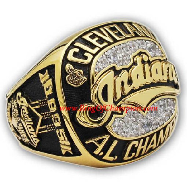 AL 1995 Cleveland Indians America League Baseball Championship Ring, Custom Cleveland Indians Champions Ring