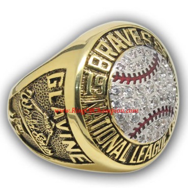 NL 1992 Atlanta Braves National League Baseball Championship Ring, Custom Atlanta Braves Champions Ring NL 1992 Atlanta Braves National League Baseball Championship Ring, Custom Atlanta Braves Champions Ring