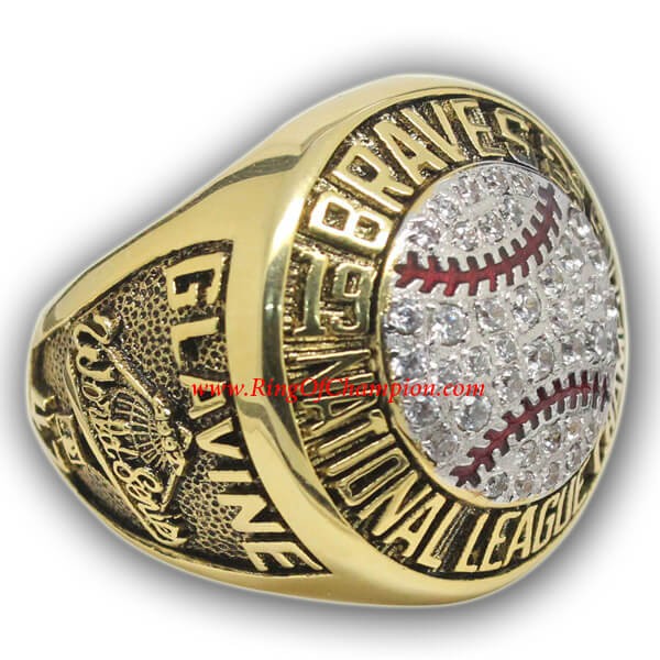 NL 1992 Atlanta Braves National League Baseball Championship Ring, Custom Atlanta Braves Champions Ring