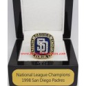 NL 1998 San Diego Padres National League Baseball Championship Ring, Custom San Diego Padres Champions Ring