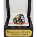 NL 1998 San Diego Padres National League Baseball Championship Ring, Custom San Diego Padres Champions Ring