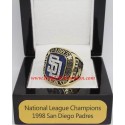 NL 1998 San Diego Padres National League Baseball Championship Ring, Custom San Diego Padres Champions Ring