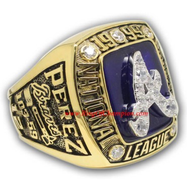 NL 1999 Atlanta Braves National League Baseball Championship Ring, Custom Atlanta Braves Champions Ring NL 1999 Atlanta Braves National League Baseball Championship Ring, Custom Atlanta Braves Champions Ring