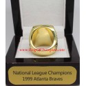 NL 1999 Atlanta Braves National League Baseball Championship Ring, Custom Atlanta Braves Champions Ring
