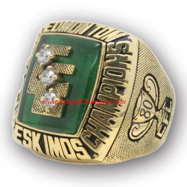 CFL 1980 Edmonton Eskimos the 68th Grey Cup Men's Football Championship Ring, Custom Edmonton Eskimo Champions Ring CFL 1980 Edmonton Eskimos the 68th Grey Cup Men's Football Championship Ring, Custom Edmonton Eskimo Champions Ring