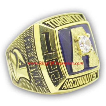 CFL 1983 Toronto Argonauts The 71st Grey Cup Championship Ring, Custom Toronto Argonauts Champions Ring CFL 1983 Toronto Argonauts The 71st Grey Cup Championship Ring, Custom Toronto Argonauts Champions Ring
