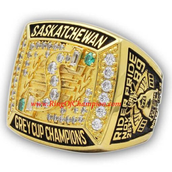 CFL 1989 Saskatchewan Roughriders The 77th Grey Cup Championship Ring, Custom Saskatchewan Roughriders Champions Ring