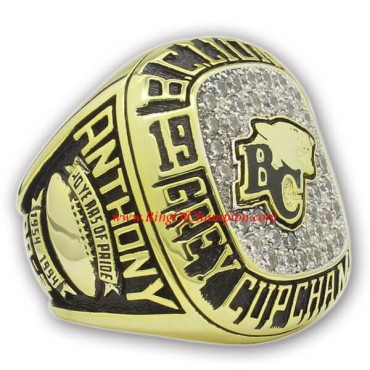 CFL 1994 BC Lions The 82nd Grey Cup Men's Football CFL championship ring, Custom BC Lions Champions Ring CFL 1994 BC Lions The 82nd Grey Cup Men's Football CFL championship ring, Custom BC Lions Champions Ring