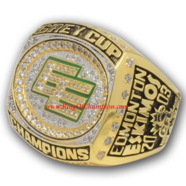 CFL 2003 Edmonton Eskimos The 91st Grey Cup Championship Ring, Custom Edmonton Eskimos Champions Ring