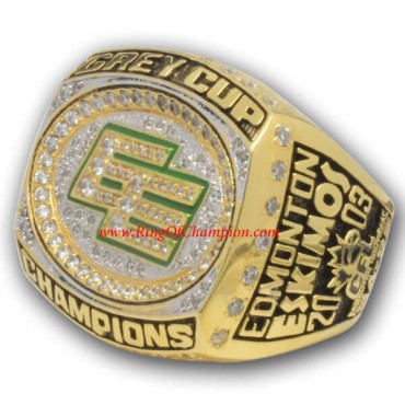 CFL 2003 Edmonton Eskimos The 91st Grey Cup Championship Ring, Custom Edmonton Eskimos Champions Ring CFL 2003 Edmonton Eskimos The 91st Grey Cup Championship Ring, Custom Edmonton Eskimos Champions Ring