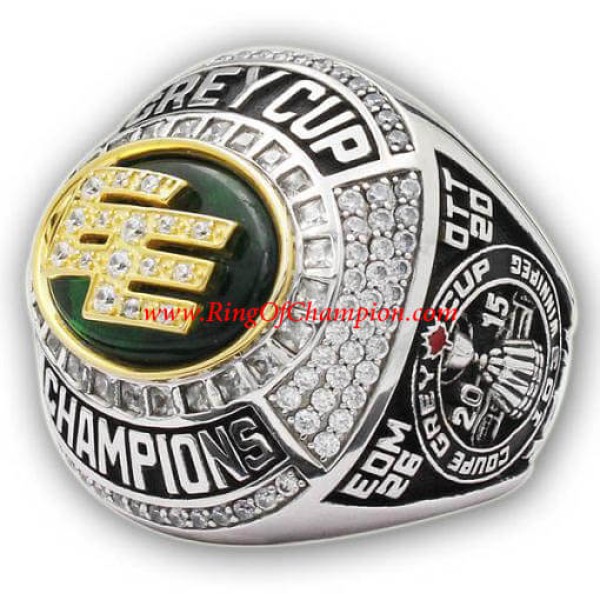 CFL 2015 Edmonton Eskimos The 103rd Grey Cup Championship Ring, Custom Edmonton Eskimos Champions Ring