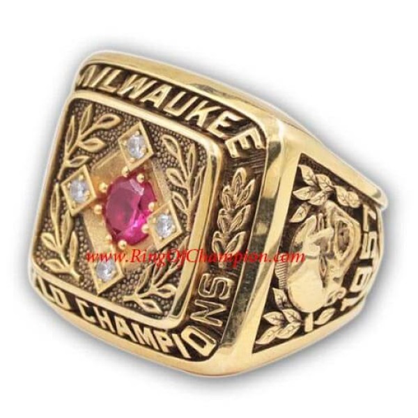 MLB 1957 Milwaukee Braves baseball World Series Championship Ring, Custom Milwaukee Braves Champions Ring