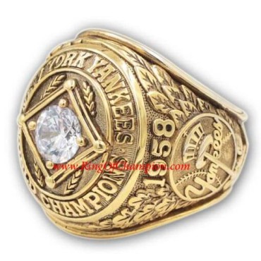 MLB 1958 New York Yankees World Series Championship Ring, Custom New York Yankees Champions Ring MLB 1958 New York Yankees World Series Championship Ring, Custom New York Yankees Champions Ring