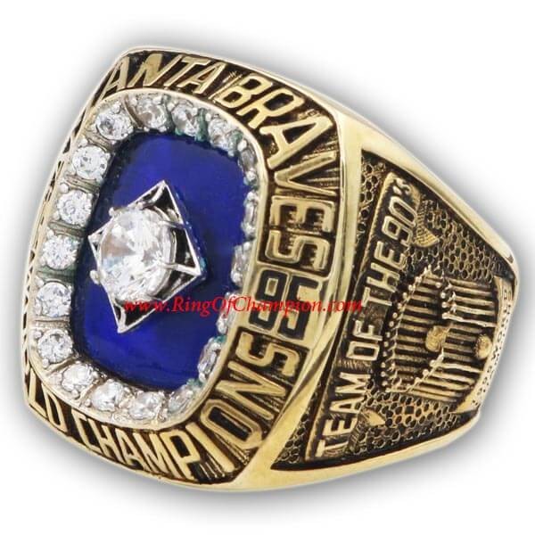 MLB 1995 Atlanta Braves baseball World Series Championship Ring, Custom Atlanta Braves Champions Ring