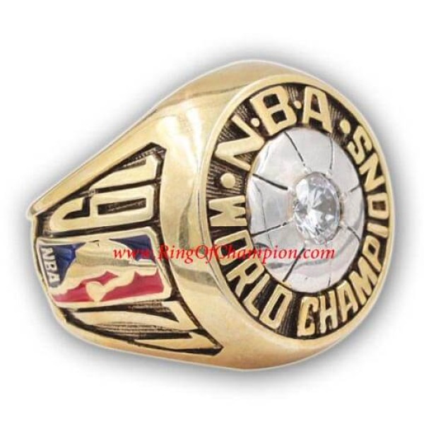 NBA 1971 Milwaukee Bucks Basketball World Championship Ring, Custom Milwaukee Bucks Champions Ring