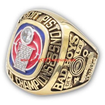 NBA 1989 Detroit Pistons Basketball World Championship Ring, Custom Detroit Pistons Champions Ring