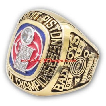 NBA 1989 Detroit Pistons Basketball World Championship Ring, Custom Detroit Pistons Champions Ring NBA 1989 Detroit Pistons Basketball World Championship Ring, Custom Detroit Pistons Champions Ring