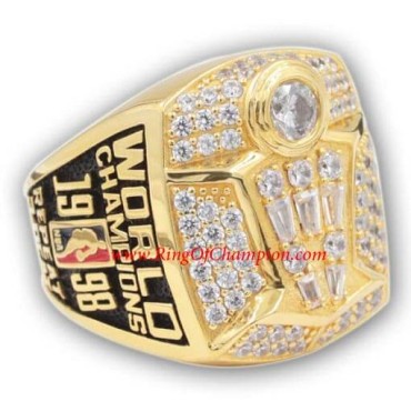 NBA 1998 Chicago Bulls Basketball World Championship Ring, Custom Chicago Bulls Champions Ring
