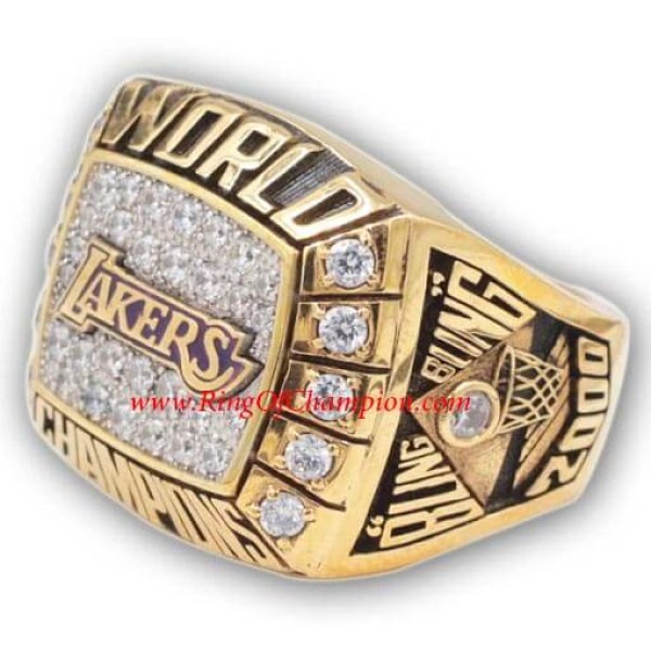 NBA 2000 Los Angeles Lakers Basketball World Championship Ring, Custom Los Angeles Lakers Champions Ring