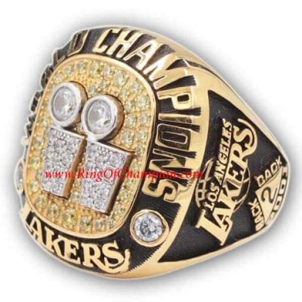NBA 2001 Los Angeles Lakers Basketball World Championship Ring, Custom Los Angeles Lakers Champions Ring