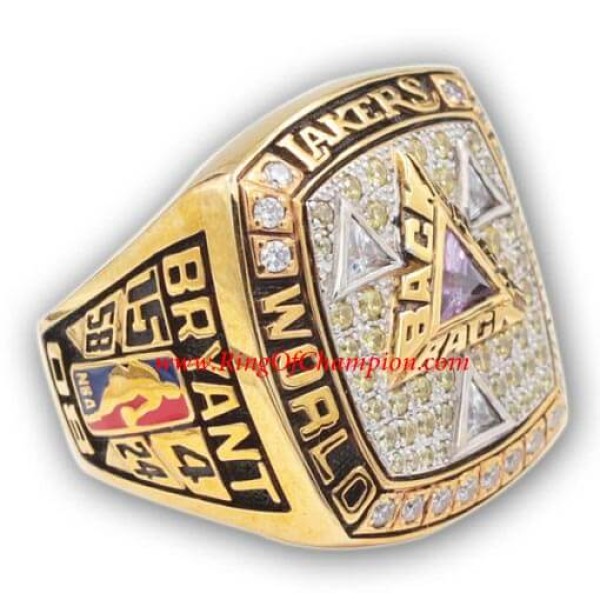 NBA 2002 Los Angeles Lakers Basketball World Championship Ring, Custom Los Angeles Lakers Champions Ring