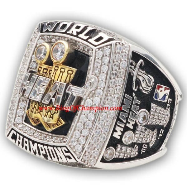 NBA 2013 Miami Heat Basketball World Championship Ring, Custom Miami Heat Champions Ring