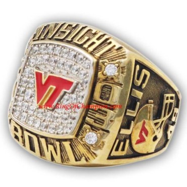 2003 Insight Bowl Virginia Tech Hokies Men's Football College Championship Ring