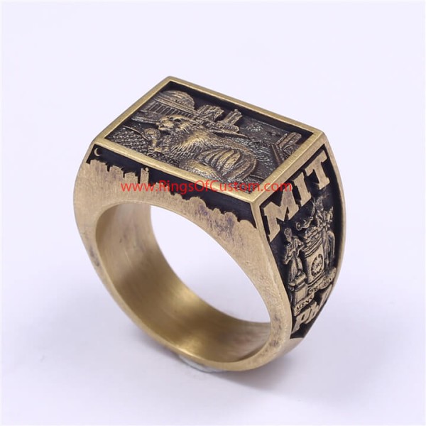 2021 MIT College Graduate Ring, 2021 MIT Grad Rat ring, Custom MIT Class Ring