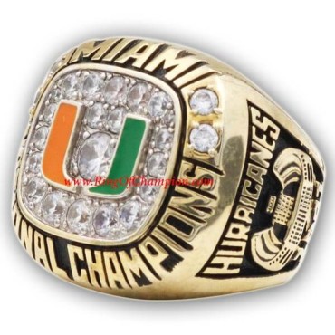 NCAA 1991 Miami Hurricanes Men's Footaball National College championship ring