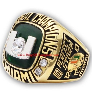 NCAA 2001 Miami Hurricanes Men's Football National College Championship Ring