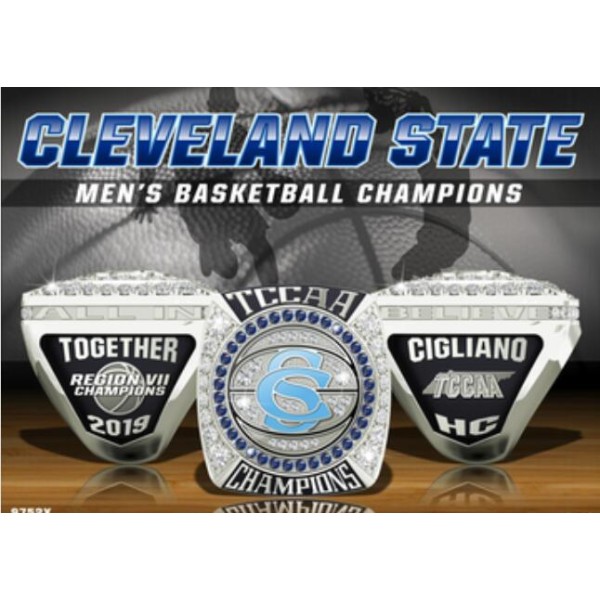 TCCAA 2019 Cleveland State University Men's Basketball College Championship Ring, Presell