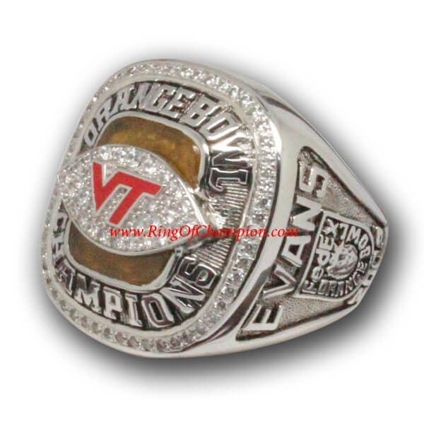 ACC 2009 Virginia Tech Hokies Men's Football National Championship Ring, Custom Virginia Tech Hokies Champions Ring