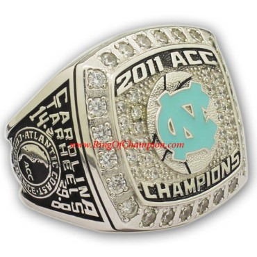 ACC 2011 North Carolina Tar Heels Men's Basketball Championship Ring, Custom ACC Champions Ring