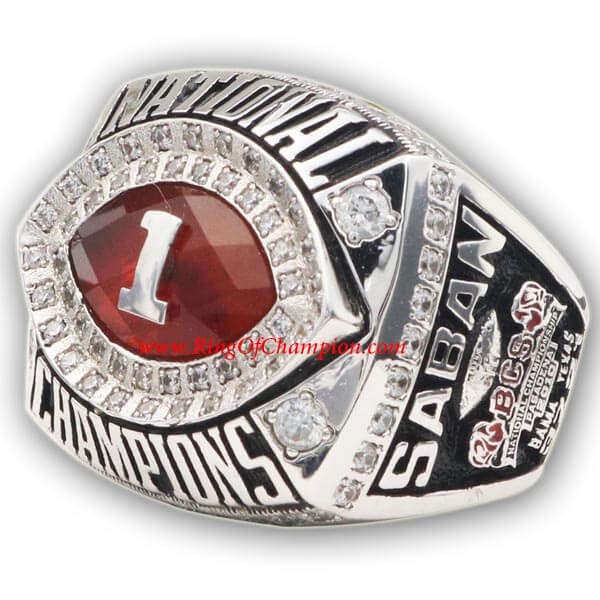 BCS 2009 Alabama Crimson Tide Men's Footaball championship ring, Custom Alabama Crimson Tide Champions Ring
