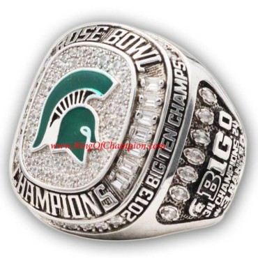 Big Ten 2013 Michigan State Spartans Football Rose Bowl College Championship Ring Big Ten 2013 Michigan State Spartans Football Rose Bowl College Championship Ring