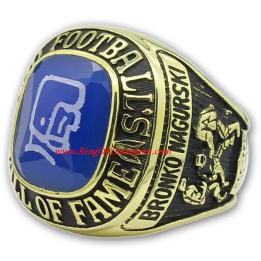 Hall of Fame 1963 Bronko Nagurski Hall of Fame Men's Football Championship Ring, Custom Bronko Nagurski Champions Ring